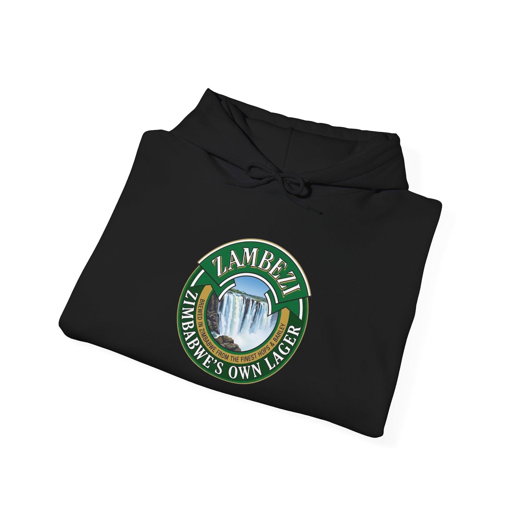 Zambezi Waterfall Logo Hoodie – "Zambezi's Own" Scenic Graphic Sweatshirt