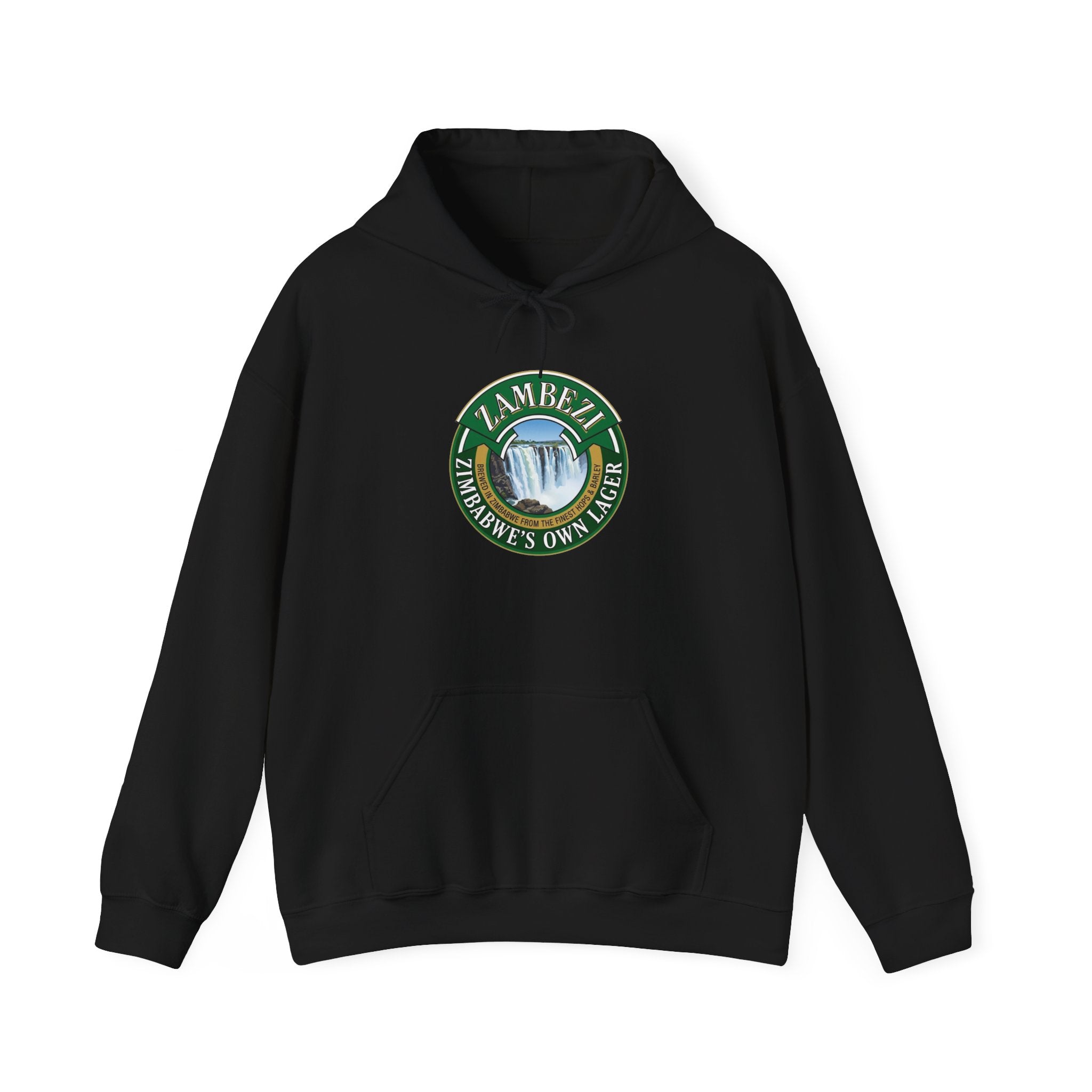 Zambezi Waterfall Logo Hoodie – "Zambezi's Own" Scenic Graphic Sweatshirt