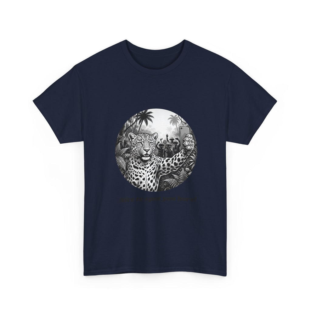 Leopard Illustration Tee — 'Nice to spot you here!' Vintage Wildlife T-Shirt