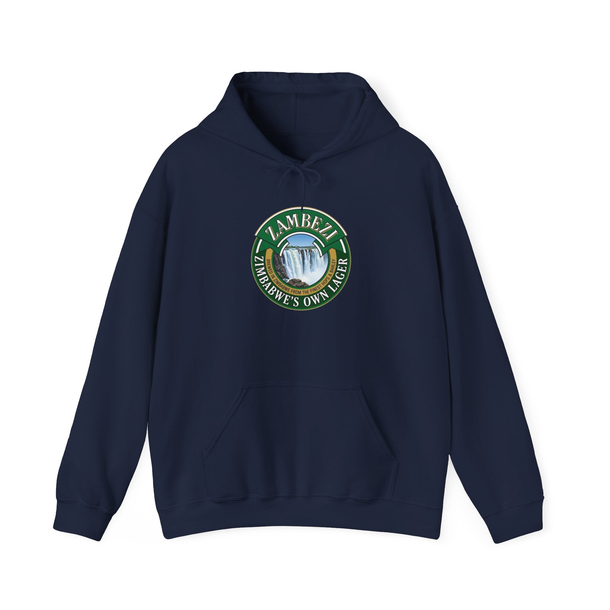 Zambezi Waterfall Logo Hoodie – "Zambezi's Own" Scenic Graphic Sweatshirt