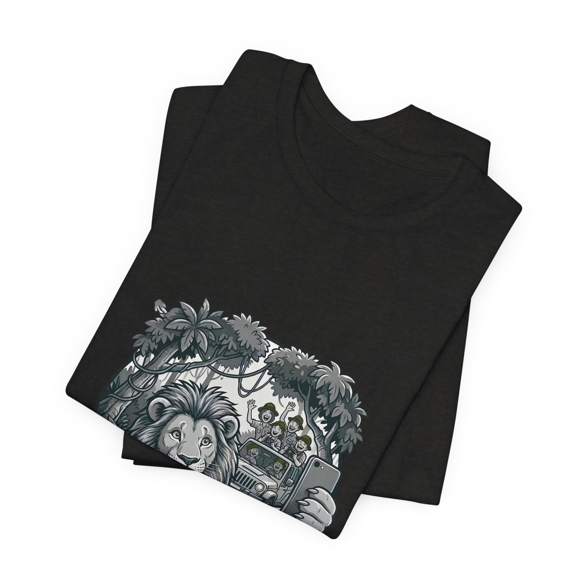 Lion Selfie T-Shirt – "Don't Worry, You're Not on Today's Menu" Graphic Tee