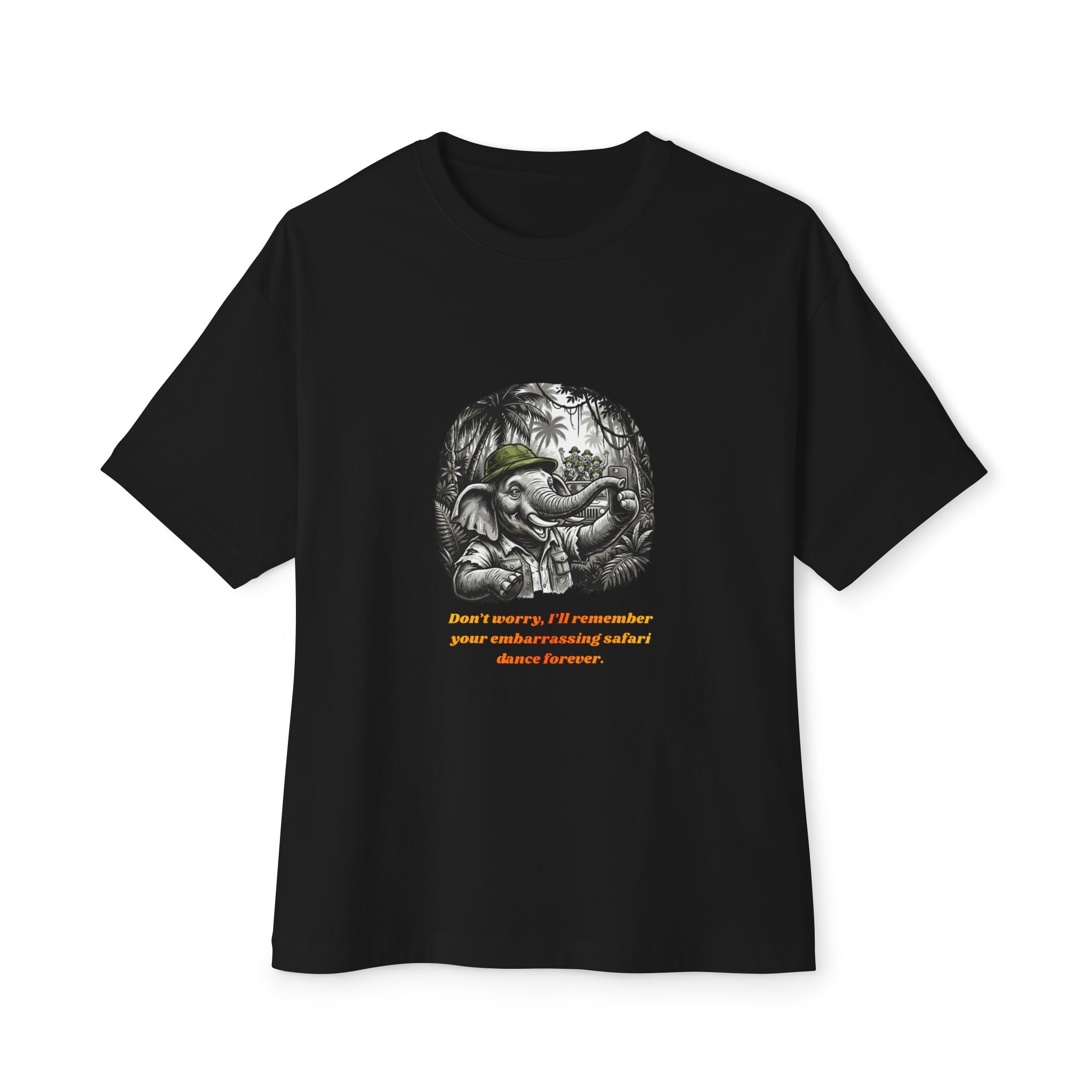 Elephant Jungle Selfie Graphic Tee — "Don't Worry, I'll Remember Your Condescending Advice Forever"