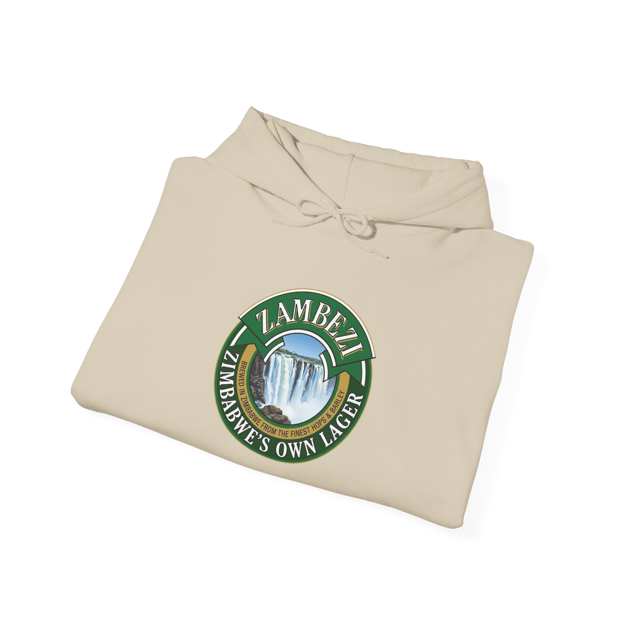 Zambezi Waterfall Logo Hoodie – "Zambezi's Own" Scenic Graphic Sweatshirt