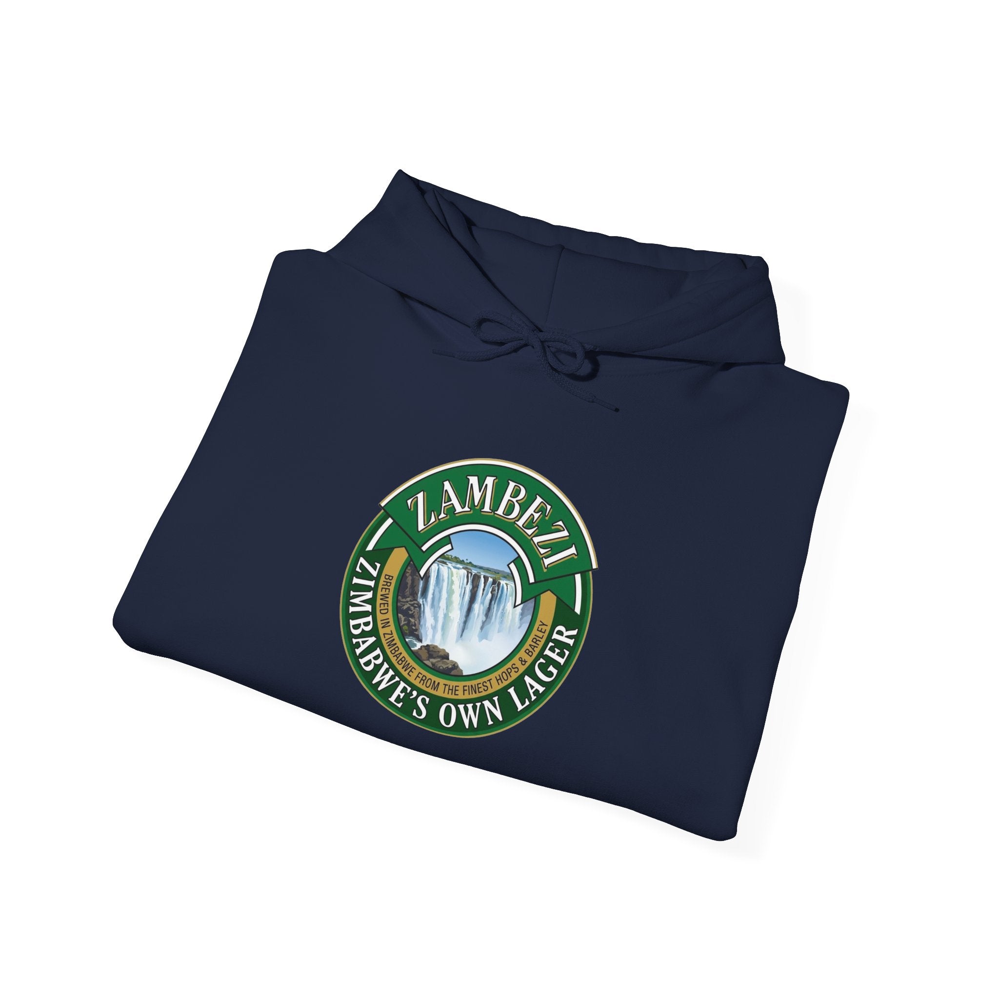 Zambezi Waterfall Logo Hoodie – "Zambezi's Own" Scenic Graphic Sweatshirt