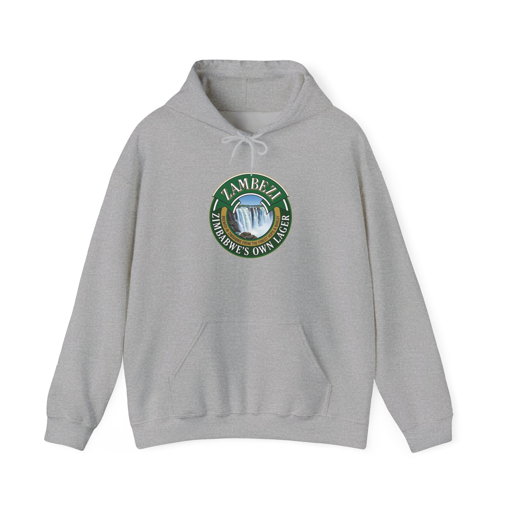 Zambezi Waterfall Logo Hoodie – "Zambezi's Own" Scenic Graphic Sweatshirt