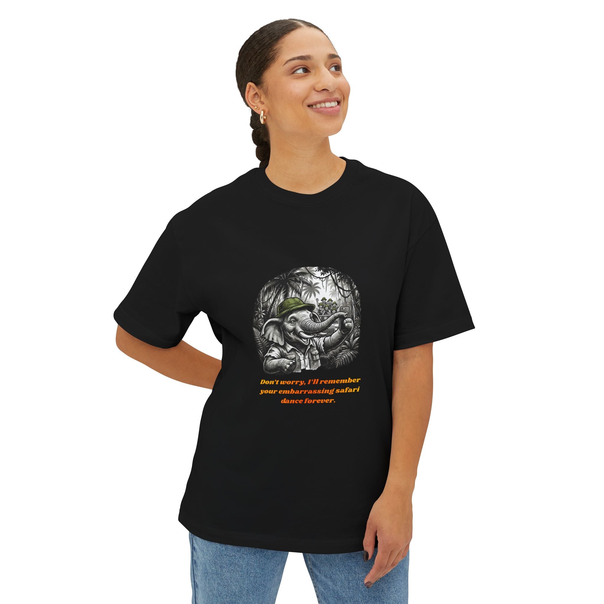 Elephant Jungle Selfie Graphic Tee — "Don't Worry, I'll Remember Your Condescending Advice Forever"