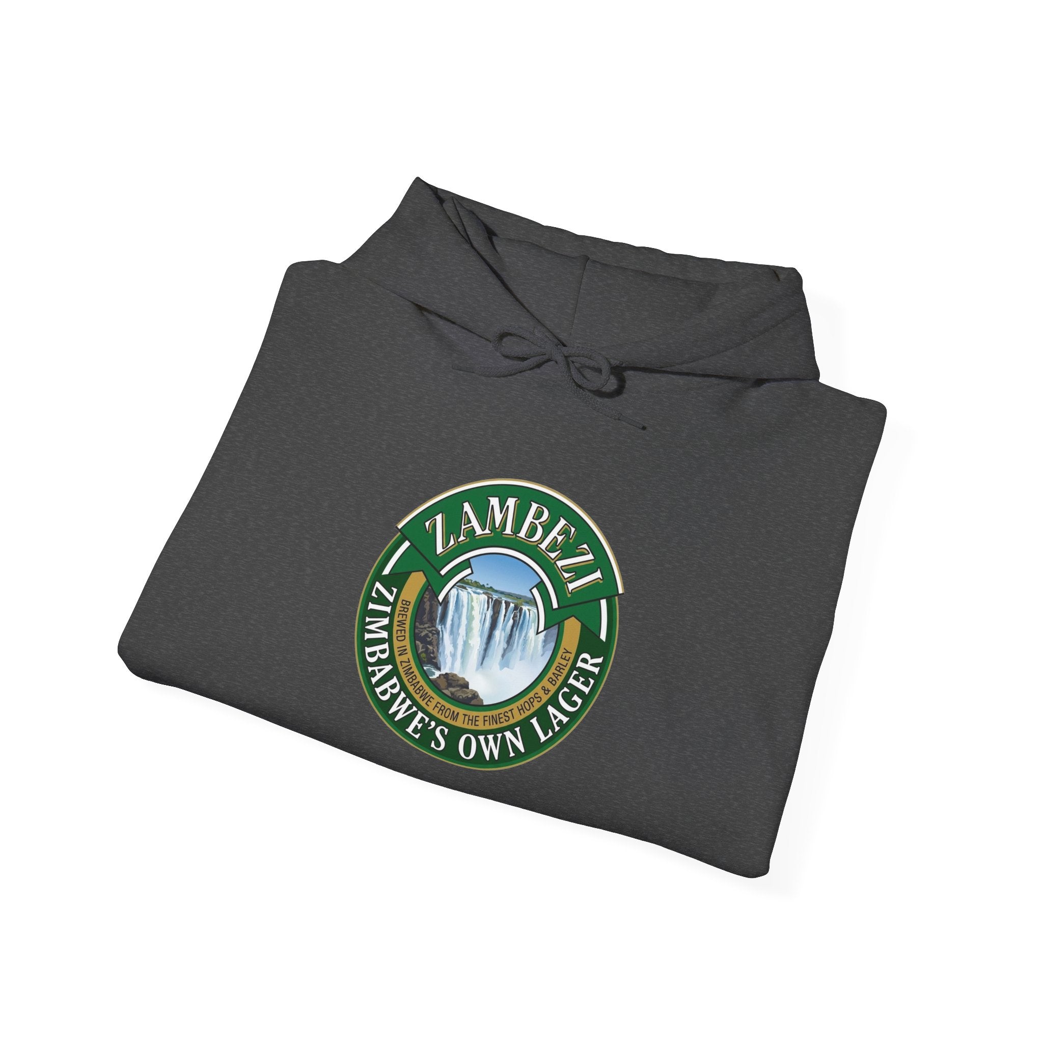 Zambezi Waterfall Logo Hoodie – "Zambezi's Own" Scenic Graphic Sweatshirt